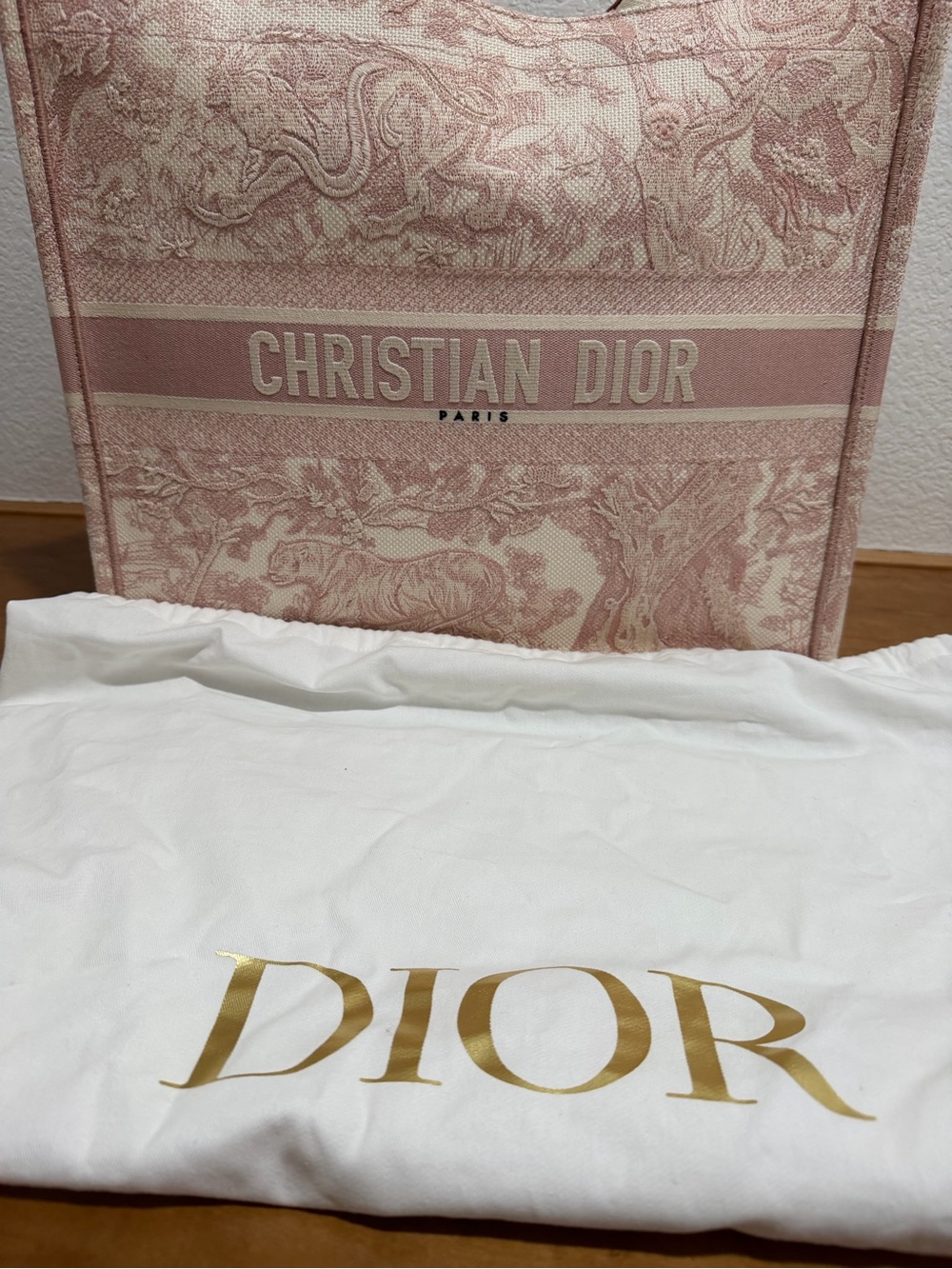 Dior Pink Toile de Jouy Large Book Tote Bag - Picture 12 of 15